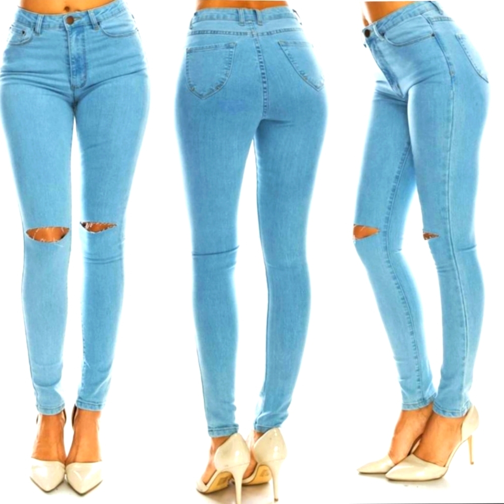 Ripped High Rise Skinny Jeans